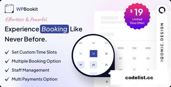 WPBookit v1.6.18 - Appointment Booking WordPress Plugin