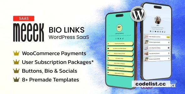 Meeek v3.5 - Bio Links SaaS (WordPress)