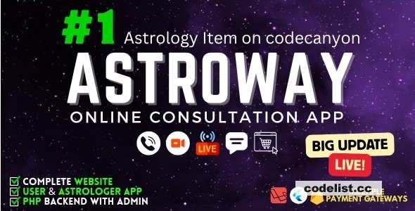 Astroway v3.0 - Complete Astrology Consultation App with Chat, Calling, e-Puja, Shop &amp; AI Chat
